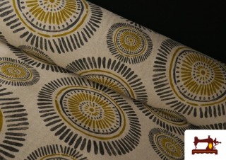 Tela de Loneta Estampado Círculos Étnicos