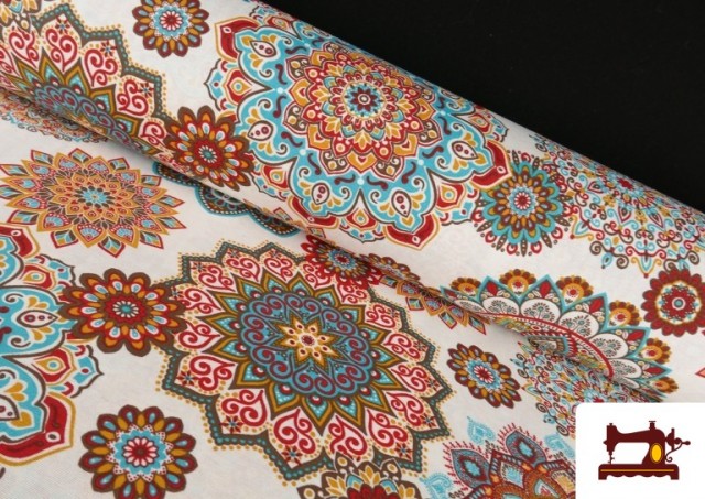Comprar Tela de Loneta Estampado Mandalas de Colores