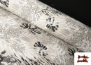 Comprar Tela de Loneta Estampado Hojas Tropical B/N