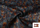 Venta online de Tela de Gobelino Tejido Estampado Plumas Pavo Real