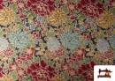 Comprar Tela de Gobelino Tejido Estampado Flores Clásicas