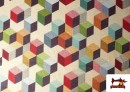 Comprar Tela de Gobelino Tejido Estampado Cubos
