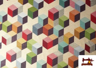 Comprar Tela de Gobelino Tejido Estampado Cubos