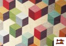 Venta de Tela de Gobelino Tejido Estampado Cubos