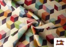 Venta online de Tela de Gobelino Tejido Estampado Cubos