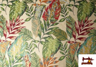 Comprar Tela de Gobelino Tejido Estampado Hojas Tropicales
