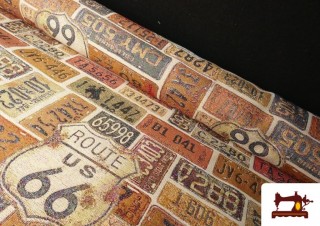 Tela de Gobelino Tejido Estampado Matrículas