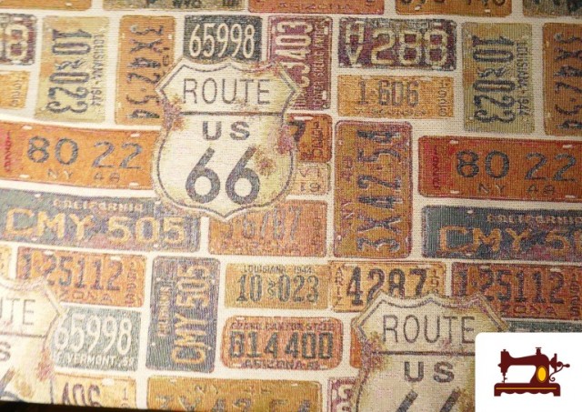 Venta de Tela de Gobelino Tejido Estampado Matrículas