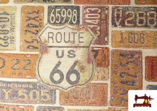 Venta online de Tela de Gobelino Tejido Estampado Matrículas