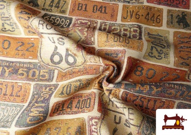 Tela de Gobelino Tejido Estampado Matrículas