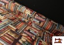 Tela de Gobelino Tejido Estampado Librería
