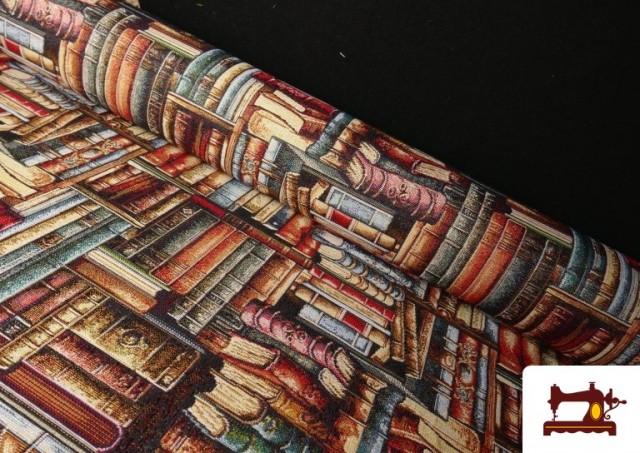 Tela de Gobelino Tejido Estampado Librería