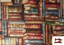 Venta de Tela de Gobelino Tejido Estampado Librería