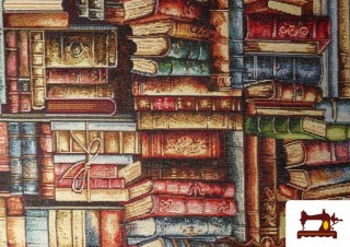 Venta de Tela de Gobelino Tejido Estampado Librería