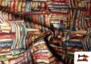 Venta online de Tela de Gobelino Tejido Estampado Librería