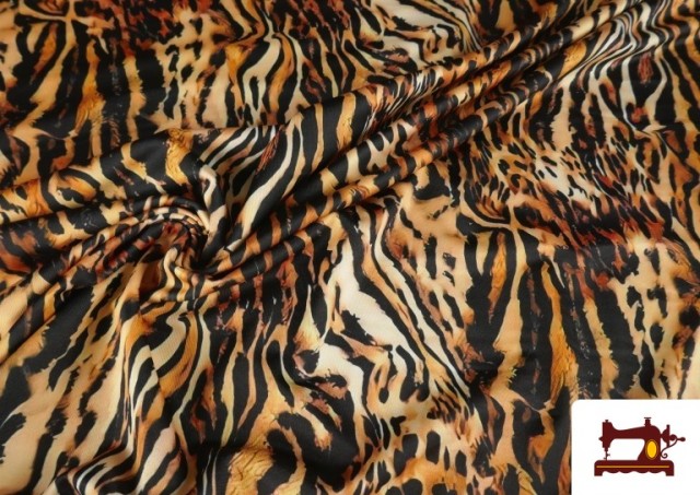 Venta online de Tela de Strecth Tigre Animal Print