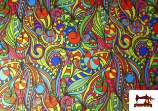 Comprar Tela de Punto de Lycra Estampado Multicolor
