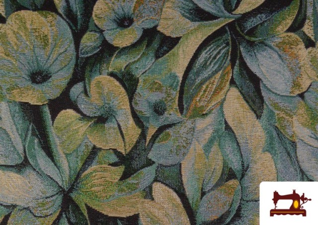Comprar Tela de Gobelino Tejido Estampado Flores color Azul