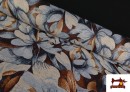 Venta online de Tela de Gobelino Tejido Estampado Flores color Marrón