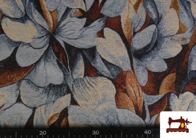 Comprar Tela de Gobelino Tejido Estampado Flores color Marrón