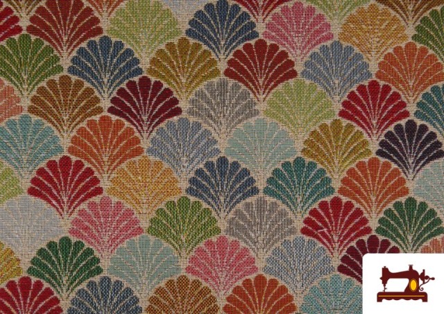 Venta online de Tela de Gobelino Tejido Abanicos De Colores