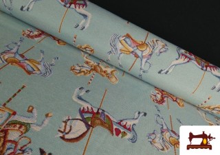 Tela de Gobelino Tejido Caballos de Feria