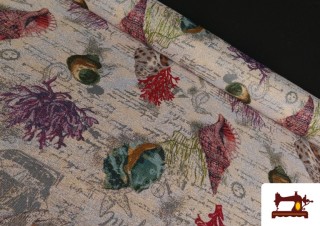 Tela de Gobelino Tejido Conchas Marinas