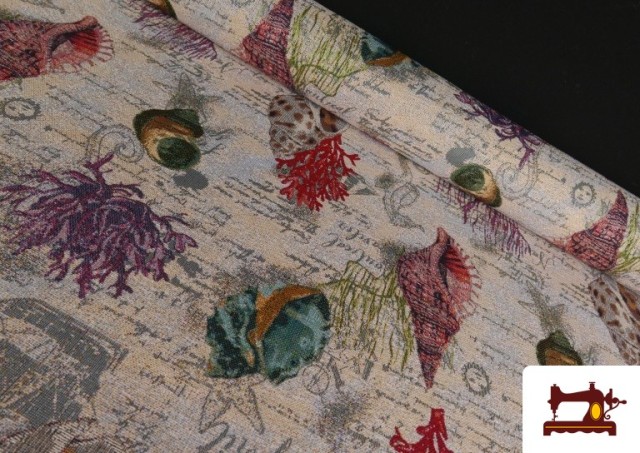 Tela de Gobelino Tejido Conchas Marinas