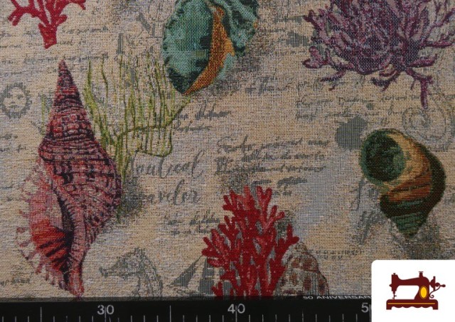 Comprar online Tela de Gobelino Tejido Conchas Marinas