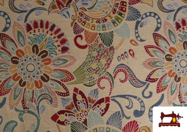 Venta de Tela de Gobelino Tejido Estampado Multicolor