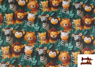 Comprar Tela de Algodón Animales de la Selva 3D Multicolor Infantil