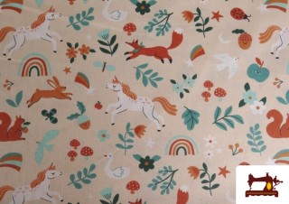 Comprar Tela de Algodón de Unicornios y Animales Infantil
