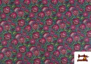 Venta de Tela de Algodón Floral Clásico color Rosa