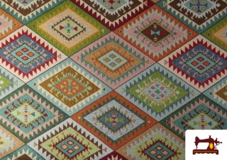 Comprar Tela de Gobelino Tejido Rombos Étnicos