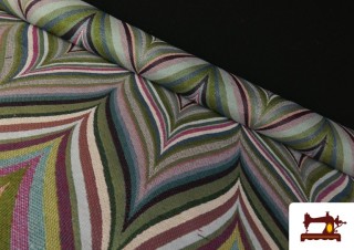 Tela de Gobelino Tejido Multicolor Zic-Zac color Verde