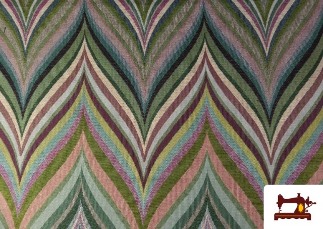 Comprar Tela de Gobelino Tejido Multicolor Zic-Zac color Verde