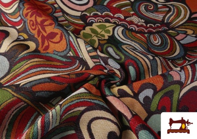 Tela de Gobelino Tejido Estampado Multicolor