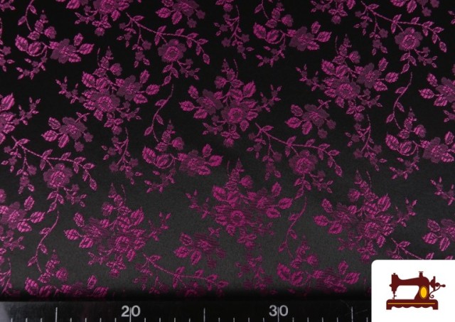 Comprar online Tela de Jacquard Floral Para Vestuarios Regionales color Rosa