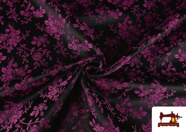 Venta online de Tela de Jacquard Floral Para Vestuarios Regionales color Rosa