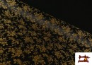 Tela de Jacquard Floral Para Vestuarios Regionales color Dorado