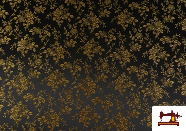 Tela de Jacquard Floral Para Vestuarios Regionales color Dorado