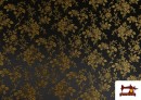 Tela de Jacquard Floral Para Vestuarios Regionales color Dorado