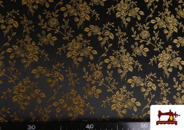 Comprar Tela de Jacquard Floral Para Vestuarios Regionales color Dorado