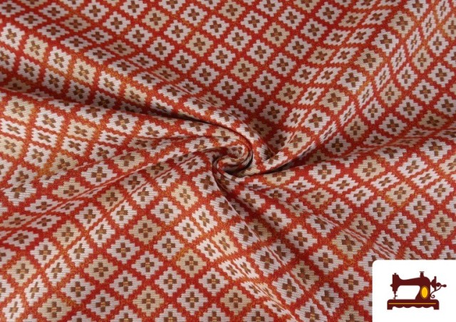 Tela de Gobelino Tejido de Colores Geométrico color Naranja