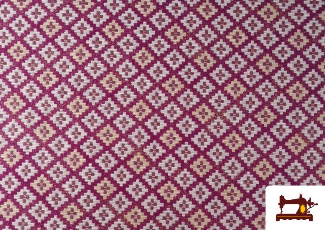 Tela de Gobelino Tejido de Colores Geométrico color Fucsia