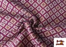 Comprar Tela de Gobelino Tejido de Colores Geométrico color Fucsia