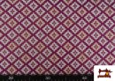 Venta de Tela de Gobelino Tejido de Colores Geométrico color Fucsia