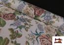 Tela de Gobelino Tejido Estampado Romántico Floral