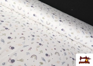 Tela de Punto de Camiseta Caracoles Infantil