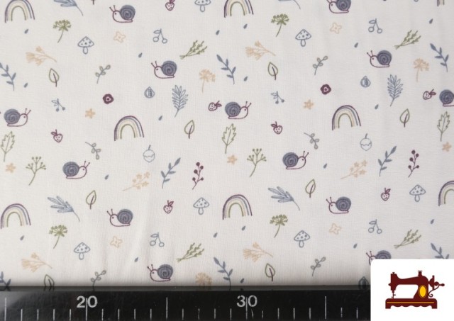 Comprar online Tela de Punto de Camiseta Caracoles Infantil